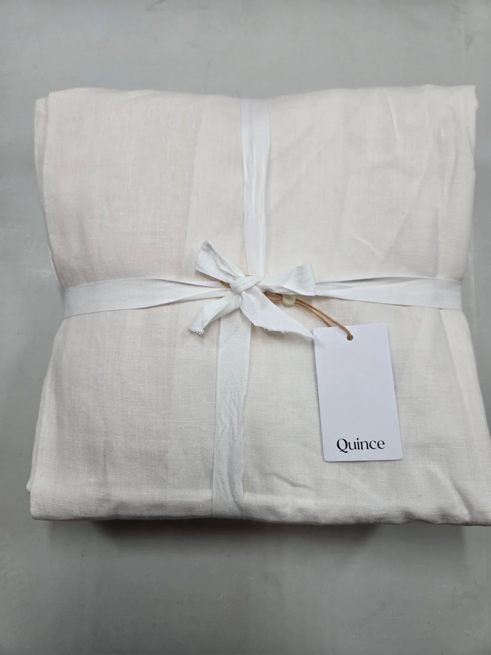 NWT QUINCE Set Of 2 48x96 European Linen Curtains Cream 0459